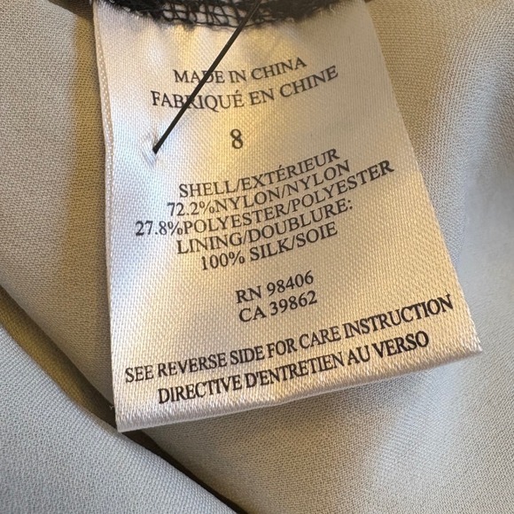 Theory Galician Marique Black Floral Lace White Bodice Long Sleeve Mini Dress -8 - Picture 9 of 10